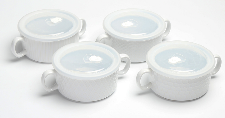 Mainstays Texture Handle Bowl with Lid (Set of 4) Only $12.22!