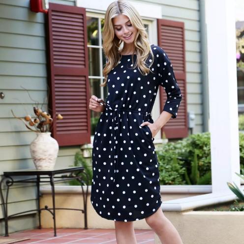 French Terry Polka Dot Dress – Only $19.99!