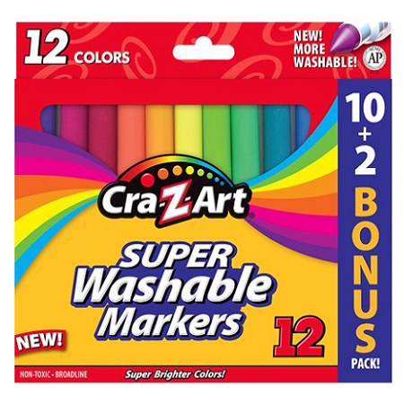 Cra-Z-Art Classic Washable Markers 10+2 CT for Just $.50 Cents! (Reg. $2)