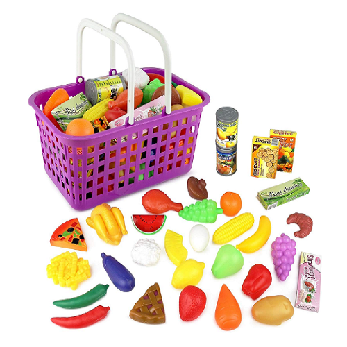 Click N’ Play 33 Pc. Kids Pretend Play Grocery Shopping Play Toy Food Set including Fruit and Vegetable w/ Shopping Basket for Only $15.18! (Reg. $59)