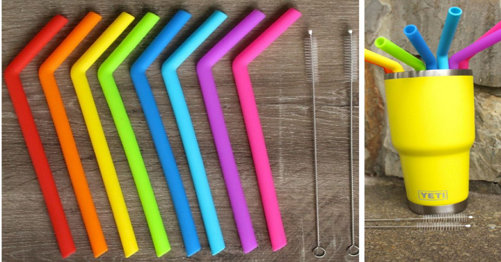 Silicone Straws – Pack of 8! Only $9.99! (Reg. $20)
