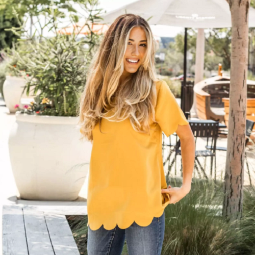 Scalloped Edge Top | S-3X Only $16.99! (Reg. $36.99)