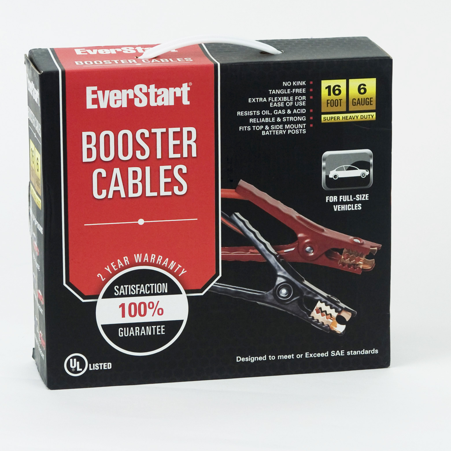 Everstart 16 Foot 6 Gauge Booster Cables Only $9.99!
