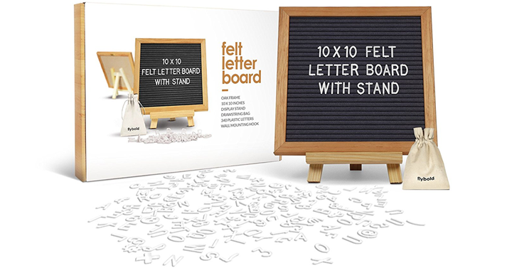Felt Letter Board 10 x 10 inches with Wooden Tripod Stand – Just $15.95!