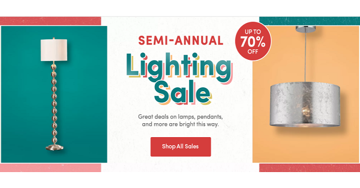Wayfair: Up to 70% Off Semi-Annual Lighting Sale!