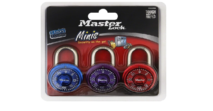 Master Lock Padlock, Mini Dial Combination Locks (pack of 3) Only $5.99! (Reg. $13)