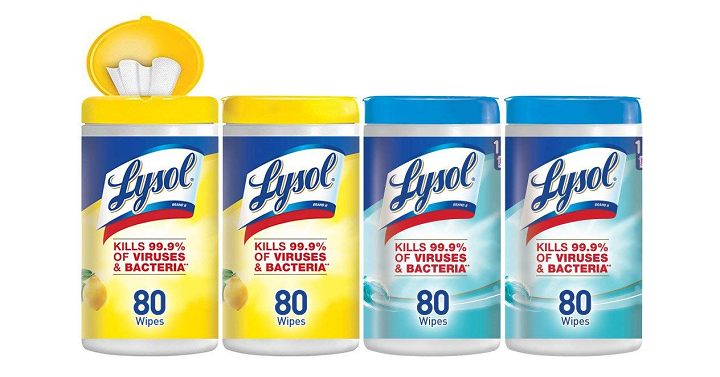 Lysol Disinfecting Wipes 4 Pack (80 Count) Only $12.34 Shipped!