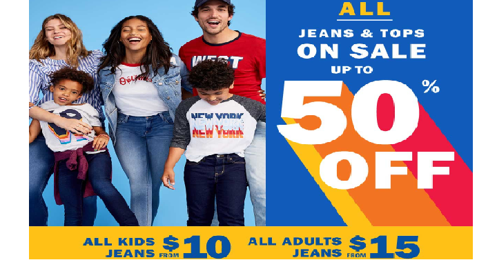 Old Navy: Adult Jeans Only $15, Kid Jeans Only $10! Today, August 13th Only!