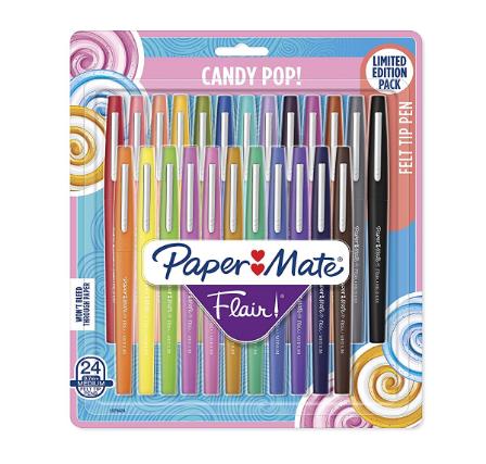 Paper Mate Flair Felt Tip Pens Limited Edition Candy Pop Pack, 24 Count – Only $14.73!