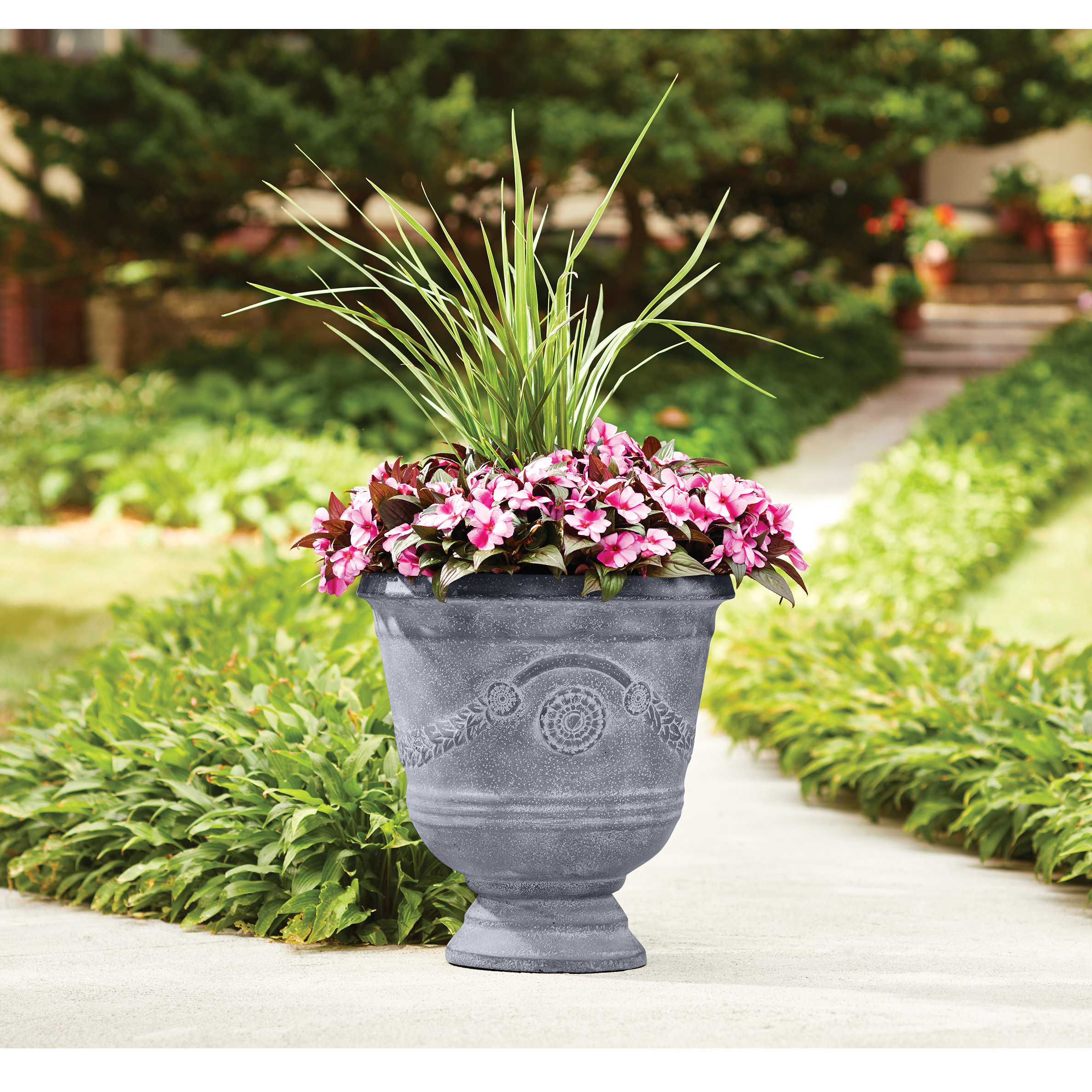 Better Homes and Gardens Greythorne 17in Outdoor Planter Set of 2 Only $19.99!