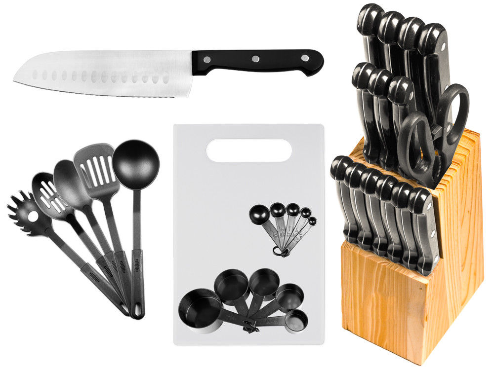29-pc Stainless Steel Kitchen Knife and Utensil Set Only $19.95!