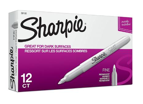 Sharpie Metallic Permanent Markers, Fine Point, Silver, (12 Count) – Only $9!