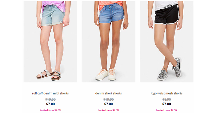 Justice: $7.00 Shorts + 30% Off Select Styles! And $3 Shipping on All Orders!