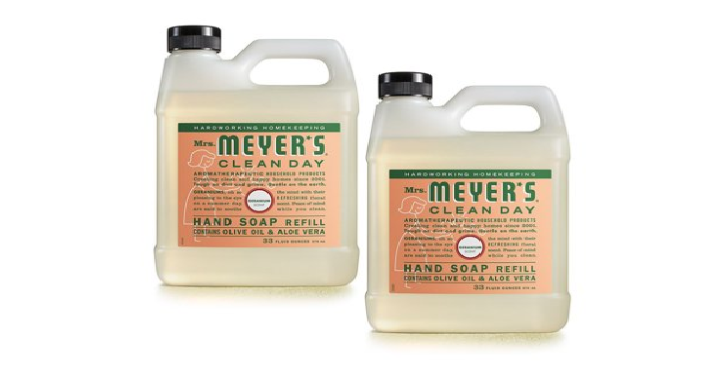 Mrs. Meyer’s Clean Day Hand Soap Refill, Geranium, 33 oz, Twin Pack Only $10.92!