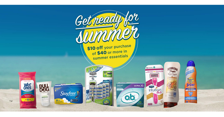 Amazon: Save $10 Off Your $40 Summer Essentials Purchase! Includes Sunscreen, Men’s Grooming, Feminine Car Essentials & More!