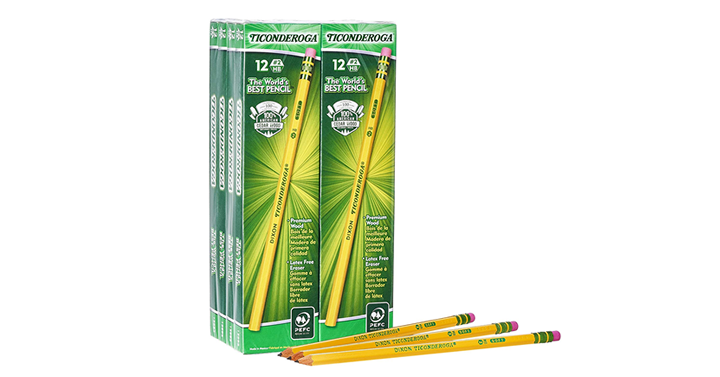 Dixon Ticonderoga Wood-Cased #2 HB Pencils, Box of 96 – Just $9.96!