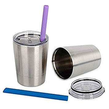 TWO Stainless Steel Kids’ Cups With Lid and Straws Just $11.89!