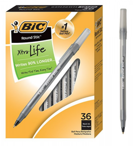 BIC Round Stic Xtra Life Ballpoint Pen 36-Count Just $3.70!