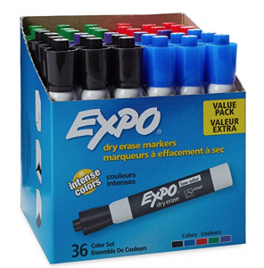 EXPO Low Odor Dry Erase Markers 36-Count For Just $18.00!