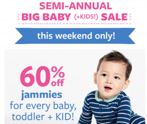 Carters Semi-Annual Big Baby + Kids Sale! 60% Off Jammie, Baby Sets, & More!