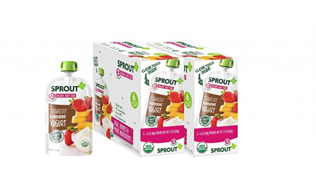 Sprout Organic Baby Food Pouches Stage 2 Strawberry Banana Yogurt 12-Pack As Low As $8.20!