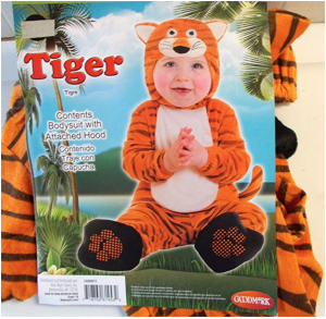 Goodmark Tiger Infant Child Bodysuit Hood Tail 6-12m Costume Just $7.08!