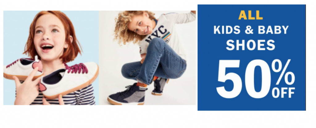 Old Navy: All Kids & Baby Shoes 50% Off Today Only! Prices As Low As $2.00!