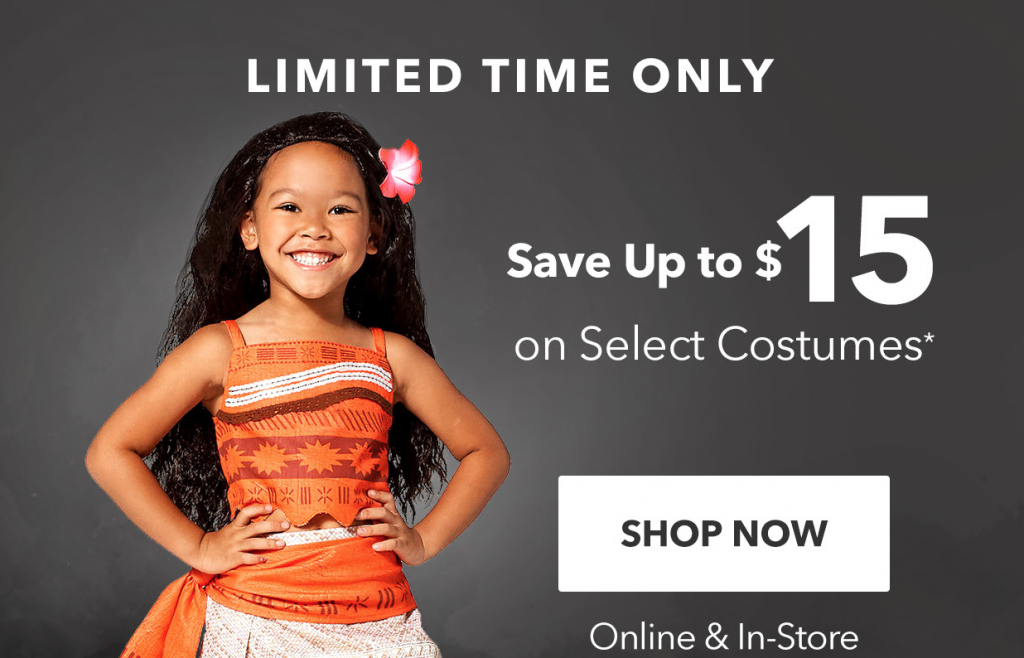 Take Up To $15.00 Off Select Halloween Costumes At Shop Disney!