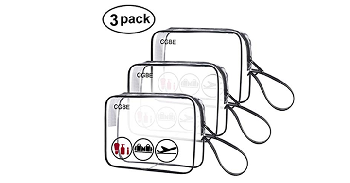 TSA Approved Clear Toiletry Bag – 3 Pack – Just $10.44!