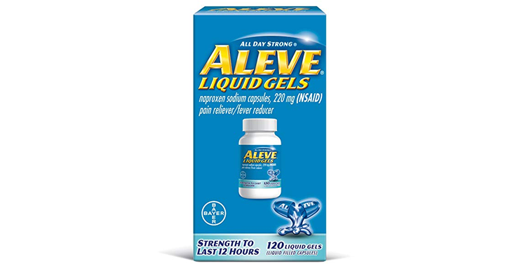 Aleve Liquid Gels with Naproxen Sodium Pain Reliever/Fever Reducer, 120 Count – Just $11.69!
