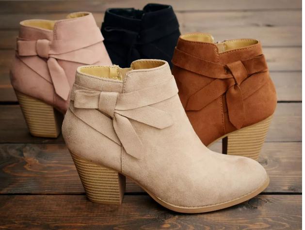 Elegant Bow Ankle Strap Bootie – Only $29.99!