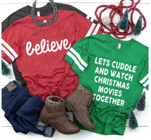 Christmas Jersey Tees – Only $16.99!