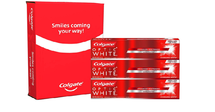 Colgate Optic White Whitening Sparkling Mint Toothpaste (3 Count) Only $7.31 Shipped!