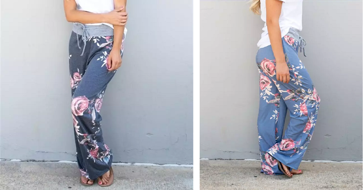 Floral Wide Leg Lounge Pants Only $12.99!