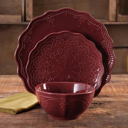 The Pioneer Woman Farmhouse Lace 12 Piece Dinnerware Set Only $29.00! (Reg $44.92)