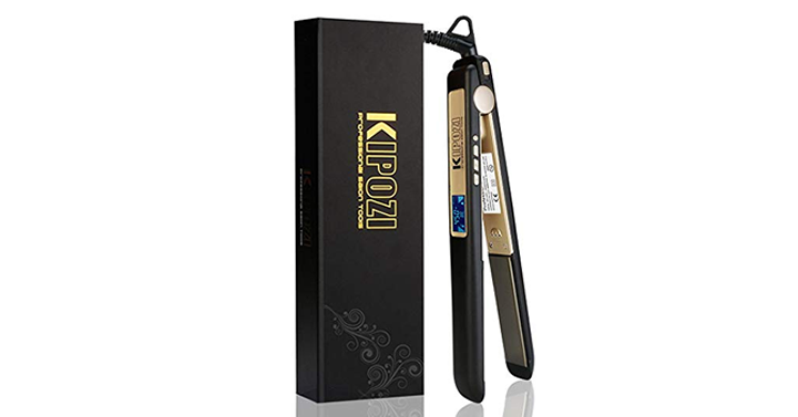 KIPOZI Professional Flat Iron Titanium 1 Inch Hair Straightener with Adjustable Temperature – Just $24.52!