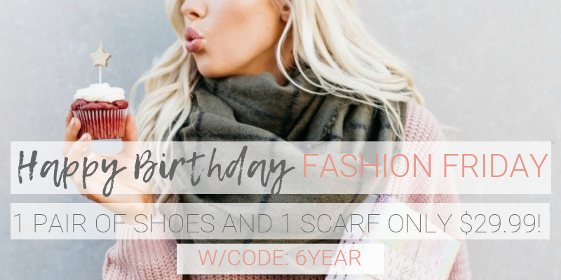 Fashion Friday! Get 1 Pair Shoes & 1 Scarf – Just $29.99! Plus FREE shipping!