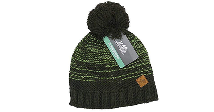 Mountain Made Winter Striped Beanie Hat in Green – Just $5.99!