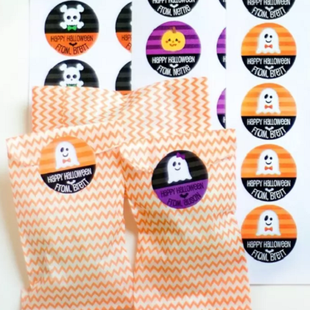 48 Personalized Halloween Stickers | 8 Designs Only $5.95!