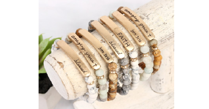 Natural Stone Religious Bracelets Only $4.99! (Reg. $20)