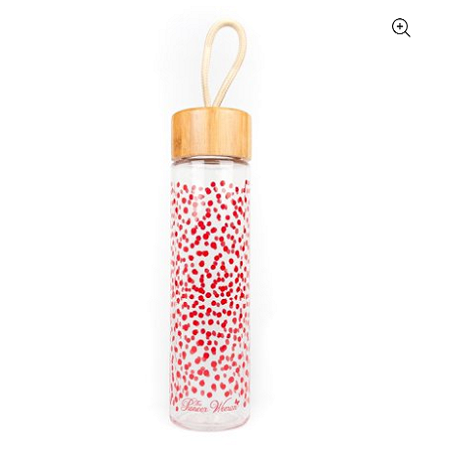 Pioneer Woman Glass Water Bottle w/ Bamboo Cap Only $4.50!