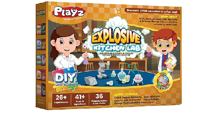 Playz Explosive Kitchen Lab 26+ Science Experiments Set Only $19.99! (Reg. $40)