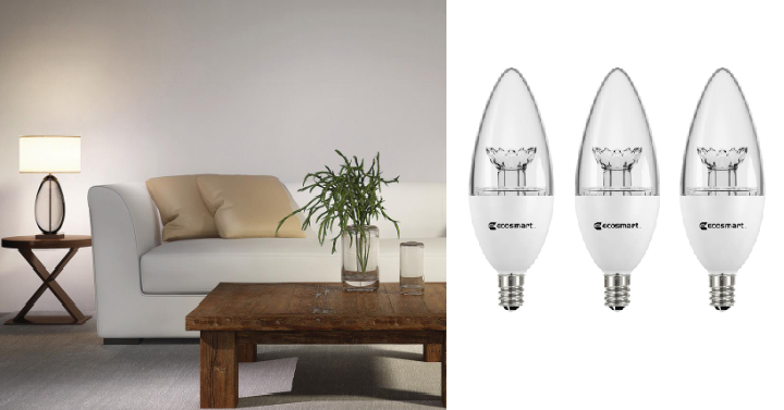 EcoSmart 60-Watt Dimmable Clear LED Light Bulb Soft White (6-Pack) Only $6.90! (Reg. $12)