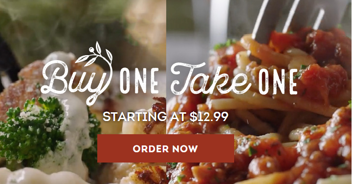 Olive Garden:  Buy One, Take One Meal is Back! YUM!