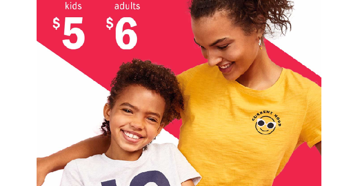 Old Navy: Adult Graphic Tees Only $6, Kids Only $5! Today Only!