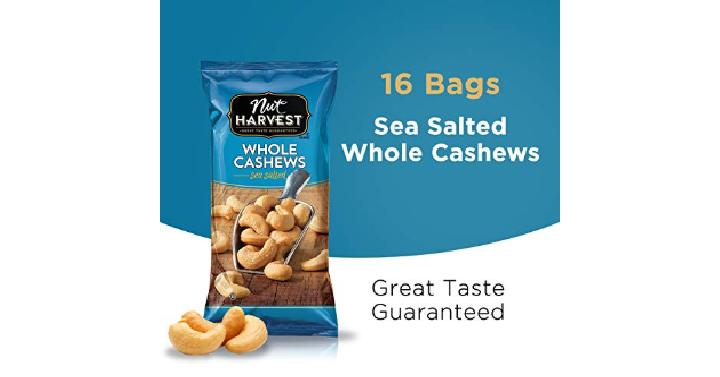 Nut Harvest Sea Salted Whole Cashews (Pack of 16) Only $16.38 Shipped!