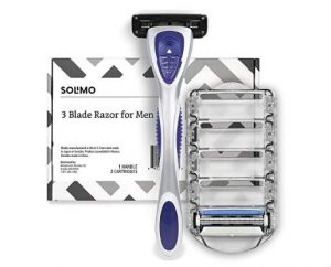 Solimo 3-Blade Razor for Men, Handle & 2 Refills (Refills fit Solimo Razor Handles only) $5.99!