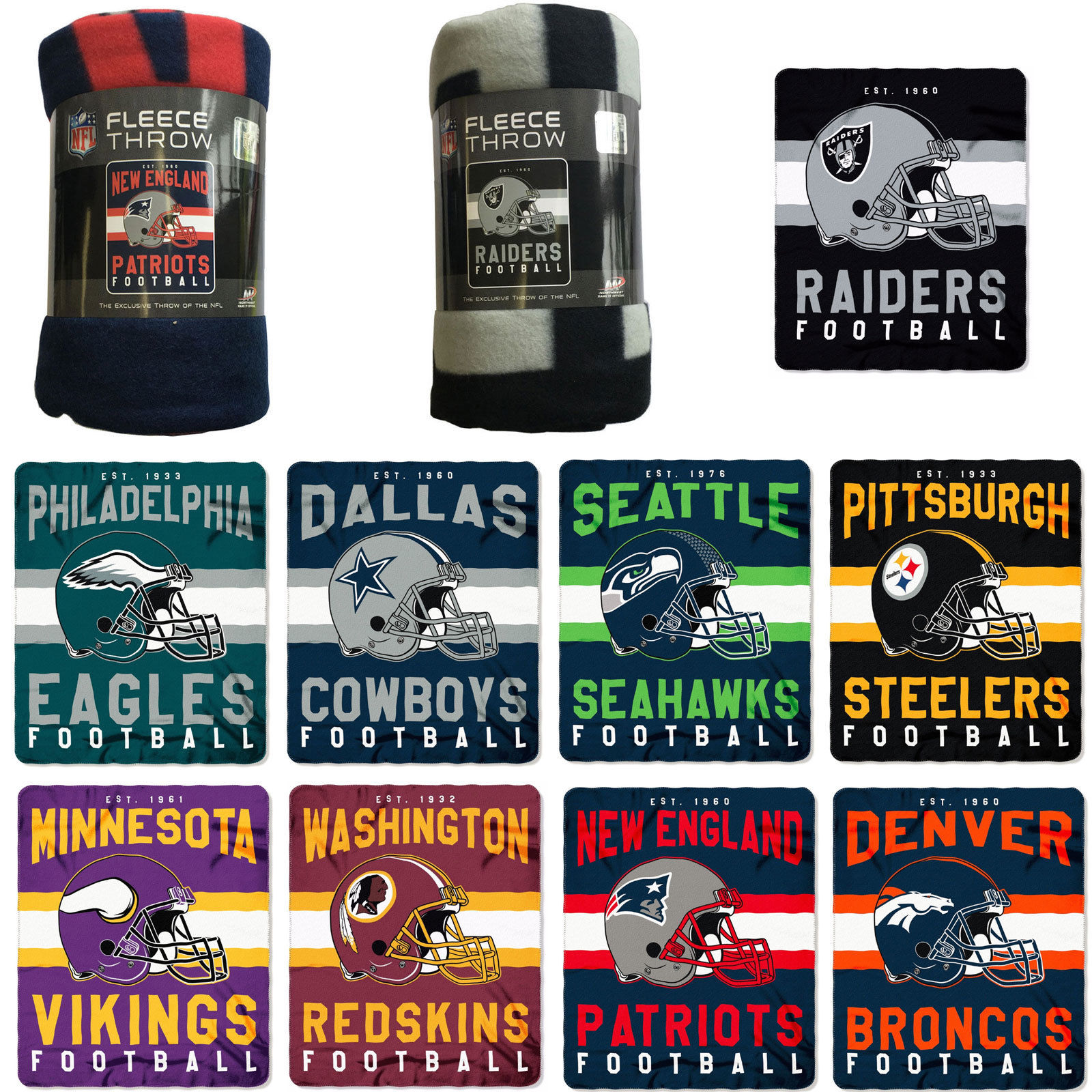 NFL Helmet Logo Fleece Blanket Only $15.98!