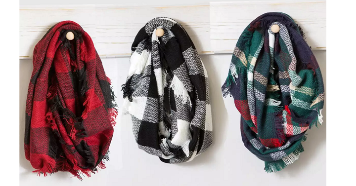 Jane: Plaid Infinity Scarf Only $8.99! (19 Colors)