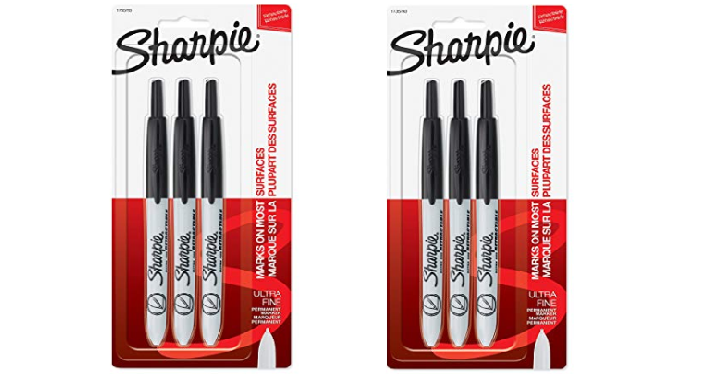 Sharpie Retractable Permanent Markers, Ultra Fine Point, Black, 3 Count Only $3.35 Shipped!